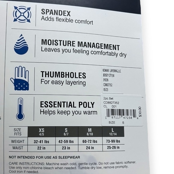 NEW Cuddl Duds Boys Black 2-pc Warm Base Layers Crew /Pant - Picture 6 of 7